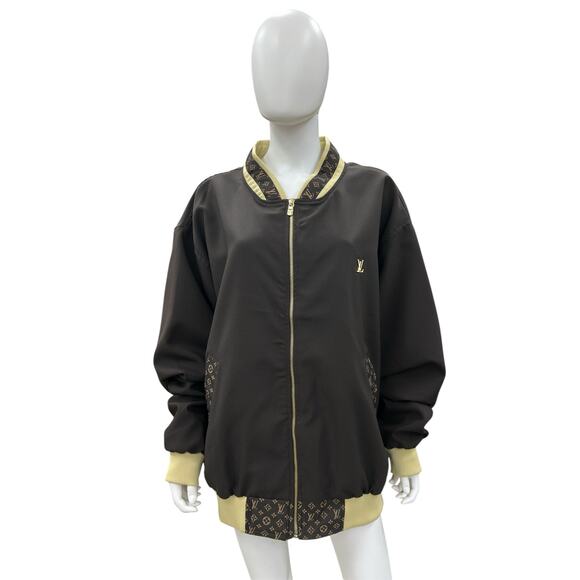 Dapper Dan VTG Authentic 90s Choc Brown Bomber Jacket SZ 3X - Picture 3 of 10